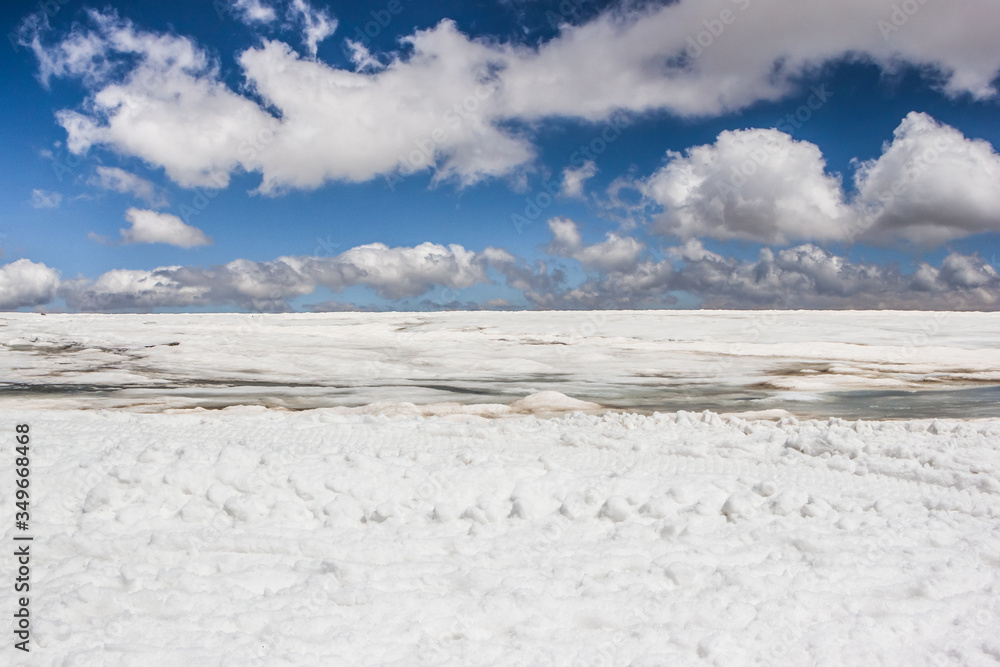 high mountains covered with snow and ice, peaks and valleys in the Caucasus high mountains covered with snow and ice, peaks and valleys in the Caucasus