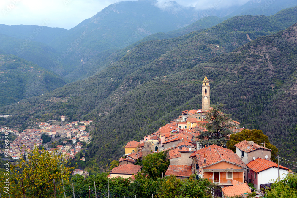 old village of Perinaldo in Liguria near Dolceacqua and San Romolo