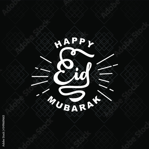 typography happy eid mubarak vector