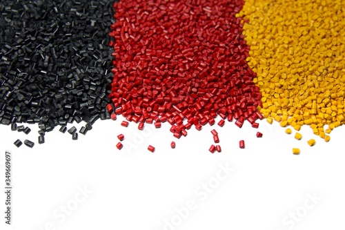 Obraz na płótnie Plastic polymer granules isolated on white 