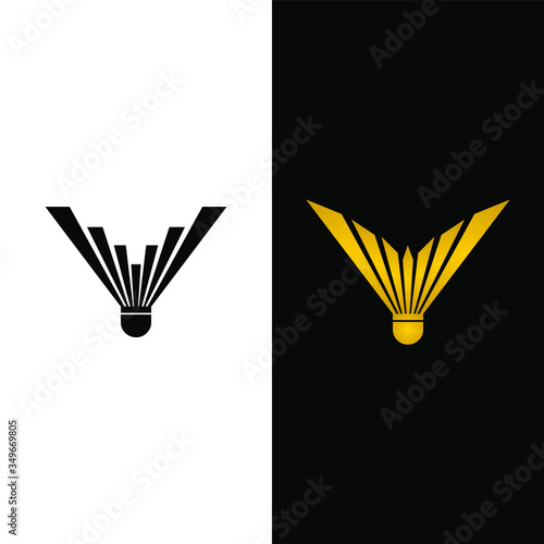 abstract elegant shuttle cock vector logo