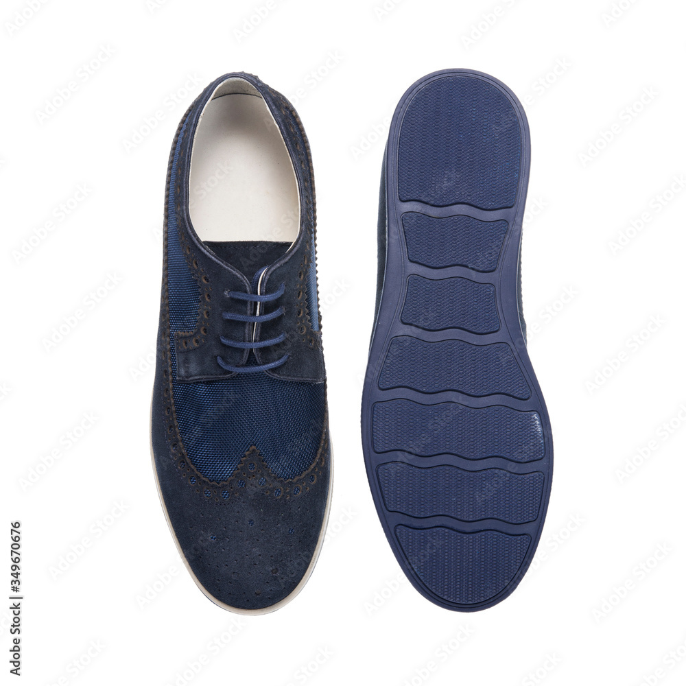 combined men’s shoes with laces with white soles isolated on white background combined men’s shoes with laces with white soles isolated on white background