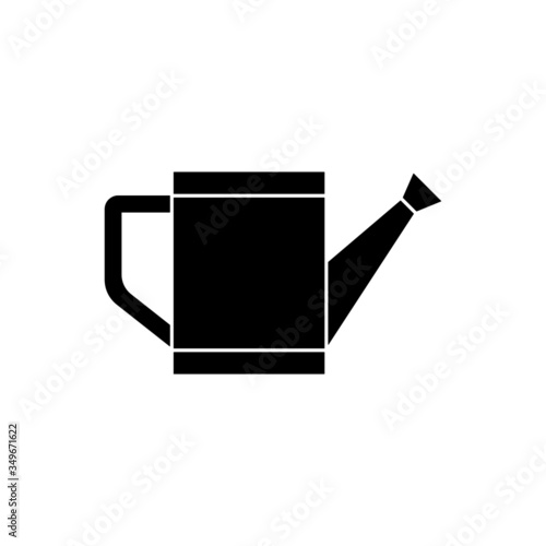 The watering can icon template, Irrigation symbol vector signin black flat shape design isolated on white background