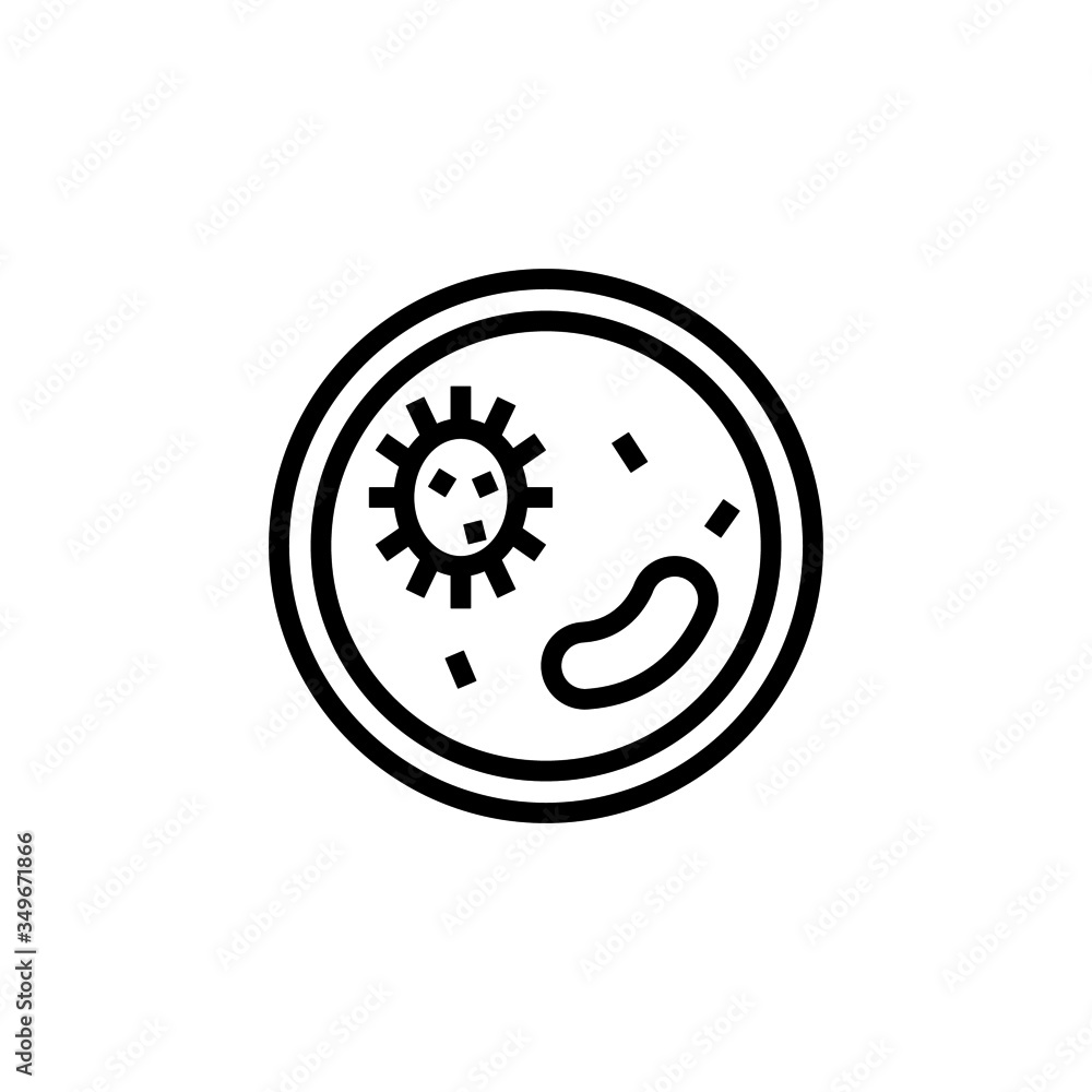Bacteria icon template Virus or Bacteria symbol in outline style isolated on white background Bacteria icon template Virus or Bacteria symbol in outline style isolated on white background