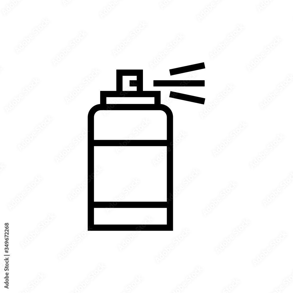 Spray icon template, bottle spray symbol vector sign in outline style isolated on white background Spray icon template, bottle spray symbol vector sign in outline style isolated on white background