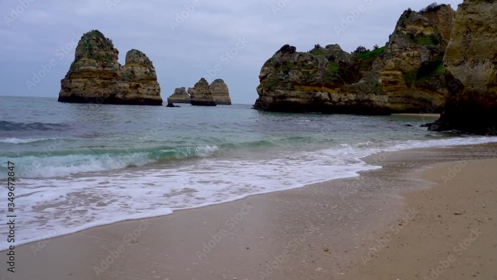 Beautiful sandy beach in city of Albufeira, Algarve, Portugal Beautiful sandy beach in city of Albufeira, Algarve, Portugal