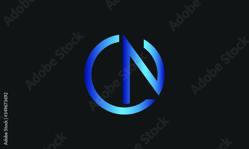 C, N, CN letter logo design template vector illustration icon.