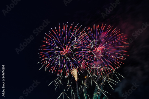 fireworks in the night sky Astoria new york city