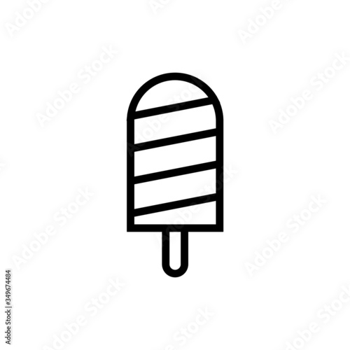 Ice cream icon, Popsicle, Ice cream symbol in outline style on white background