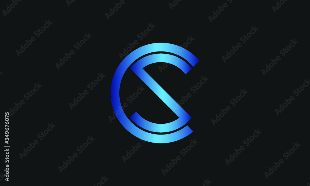 Fototapeta premium C, S, CS letter logo design template vector illustration icon.