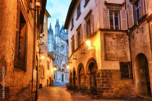 Bild auf Leinwand Narrow street in Orvieto Old town, Italy
