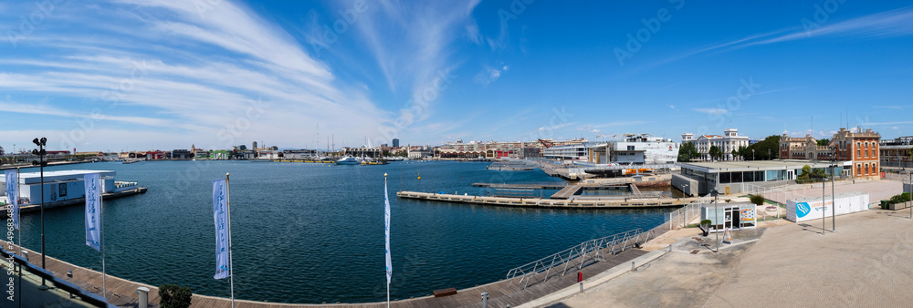 Panoramic view of the port of Valencia