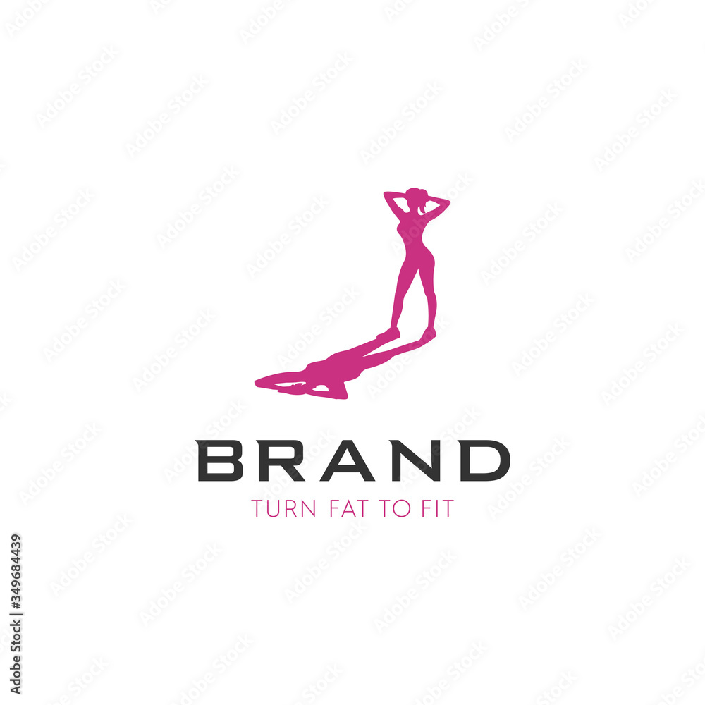 woman gym logo premium vector