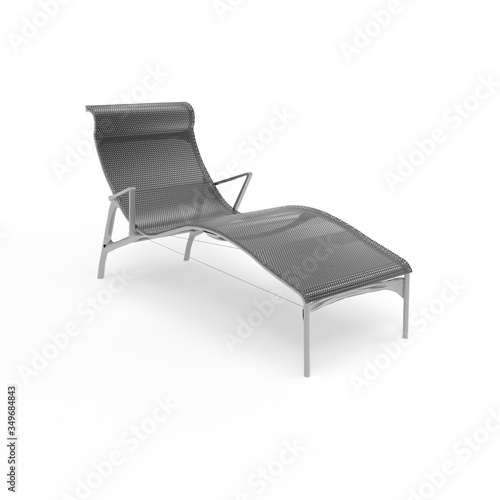 3d render image of a sunbed made of perforated metal 03