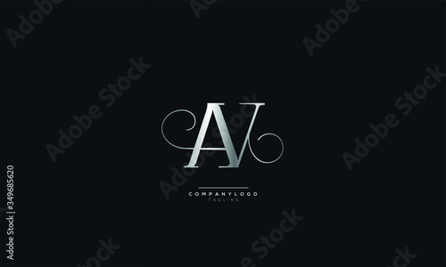 AV VA A V Letter Logo Alphabet Design Icon Vector Symbol