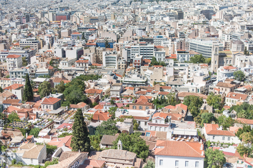 aerial view of the city of athens greece