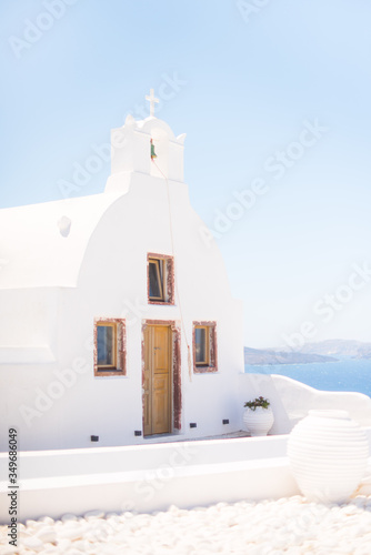 Obraz na plátně church in oia santorini greece