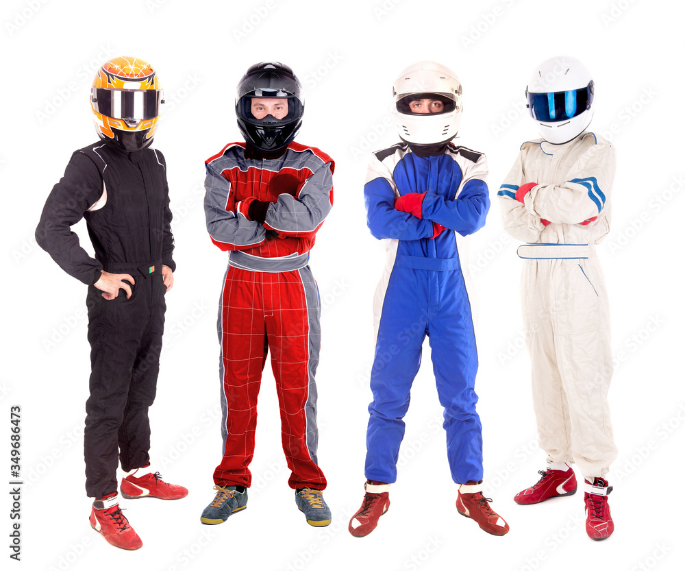 Race car pilot posing isolated Stock Photo Adobe Stock