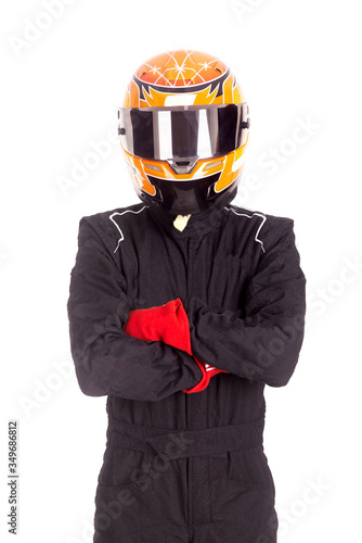 Race car pilot posing isolated Fototapet