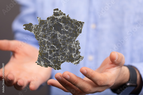 3d Digital France map count...