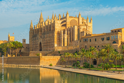 Cathedral of Santa Maria of Palma or La Seu on Mallorca island, Majorca, Spain in sunny day