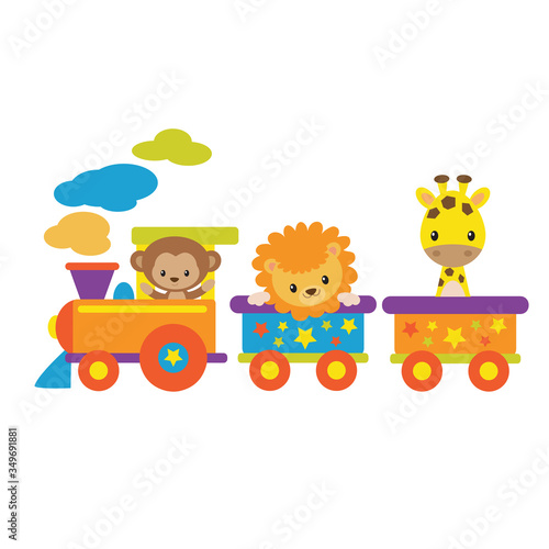Zoo train vector illustration image