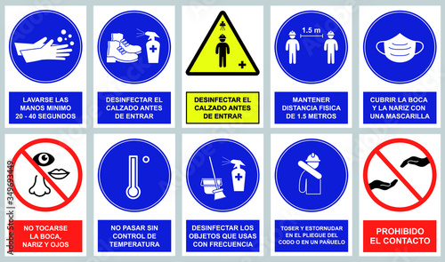 Cartel prevención Covid-19 Coronavirus Seguridad e Higiene trabajo