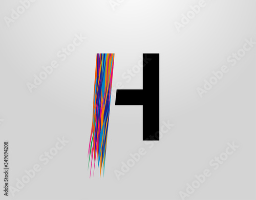 Futuristic Letter H Logo. Modern Initial H With Creative Colorful Strips