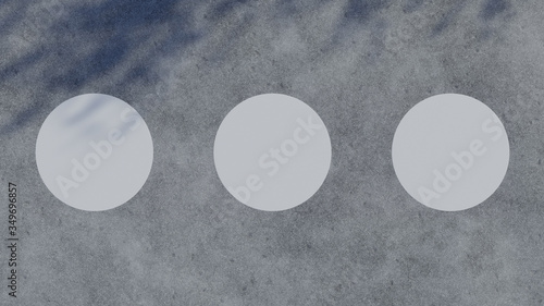 Triple Floor Sticker Concrete Mockup