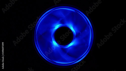 Colorful computer cooling fan spinning