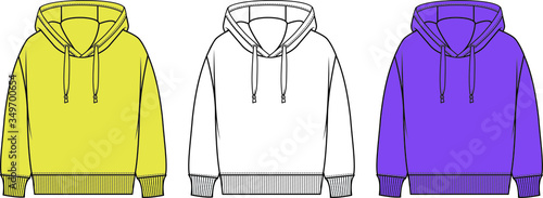 SWEATSHIRT, Hooded sweat jacket with zipper. Hoodie Mockup template.