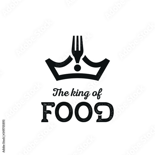 Restaurant food logo design with fork of king