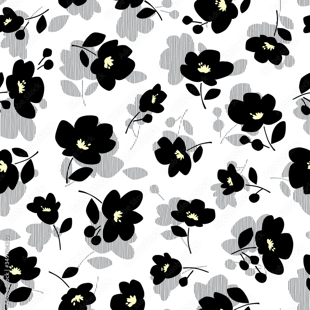 Seamless vector pattern of a beautiful flower, Seamless vector pattern of a beautiful flower,