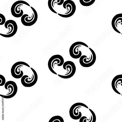 Vector seamless pattern background. Beautiful continuous illustration. Hand drawn abstract white and black art modern