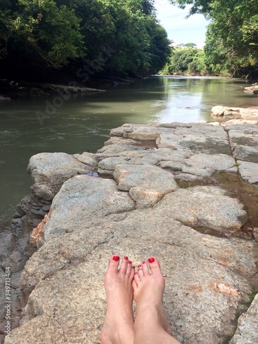 feet on the river