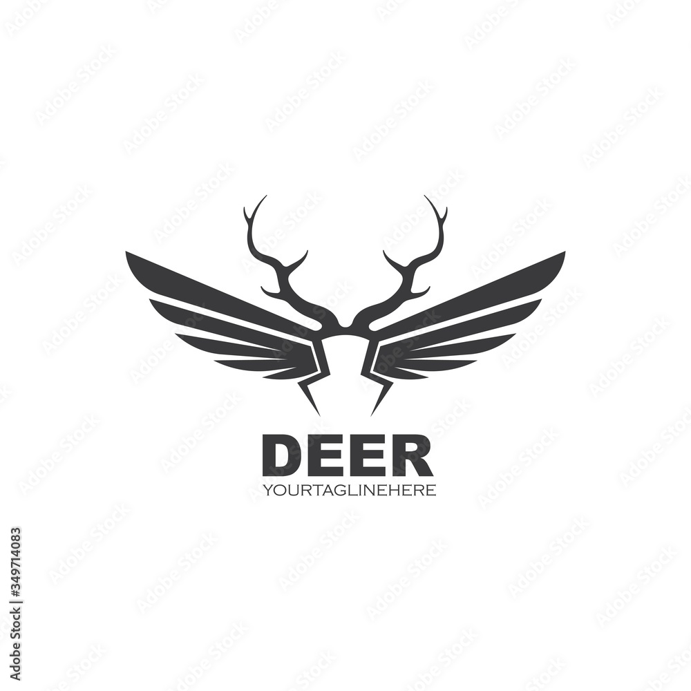Deer antlers wings concept  illustration icon vector design
