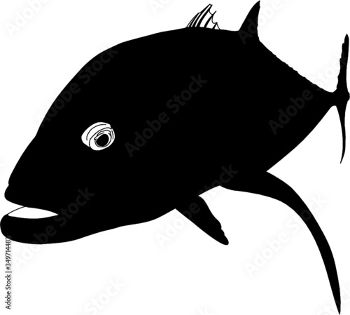 Trevally fish silhouette 