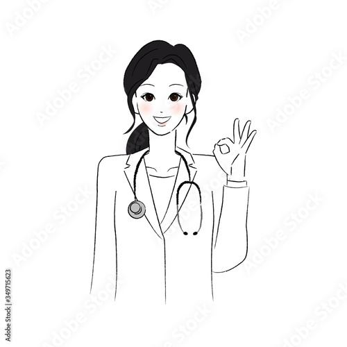 指で丸をつくる女性医師
