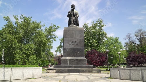 Monument to famous Serbian philologist Vuk Karadzic in central Belgrade, Serbia photo