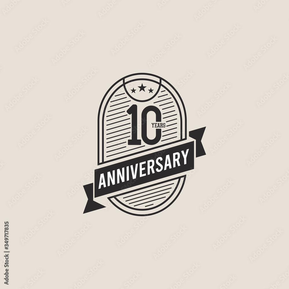Obraz premium anniversary retro ribbon 10