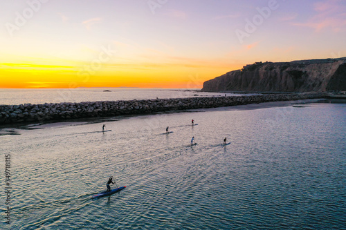 Paddle Boarding at sunset in Dana Point