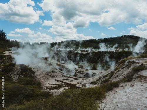 The so called craters of the moon near Rotorua, New Zealand