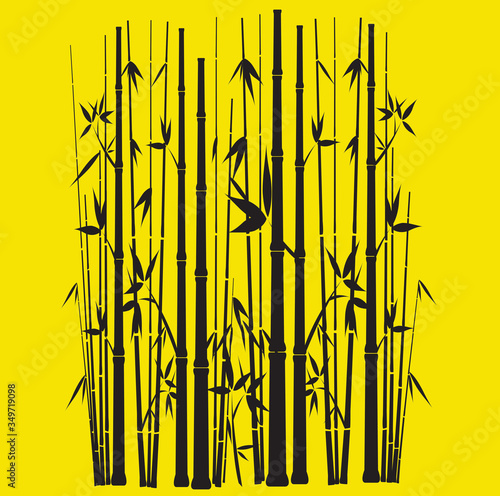 Bamboo Forest with yellow background