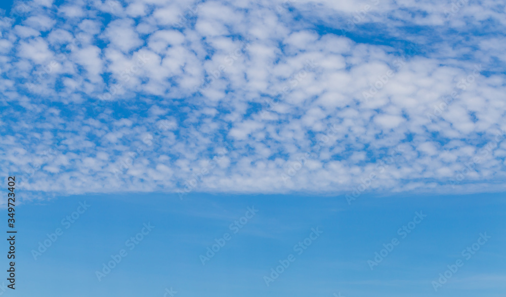 Blue sky with white clouds background, Environment day concept