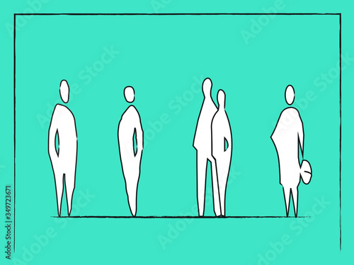vector illustration of a set of people