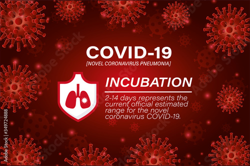 Covid 19 virus incubation and shield with lungs vector design