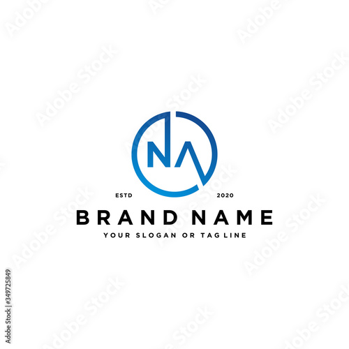 letter NA logo design vector