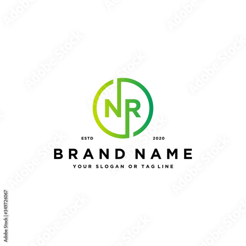 letter NR logo design vector photo