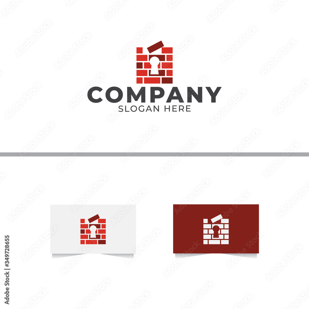 Abstract Brick Logo Design Template