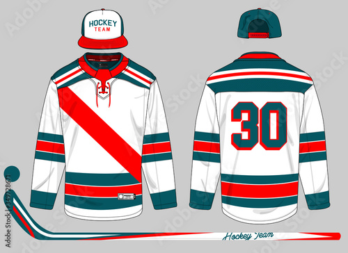 ice hockey jersey uniform template vector kit